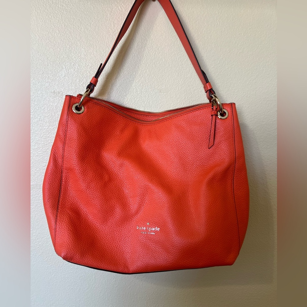 Authentic Kate Spade Leila Triple Compartment Shoulder Bag in Orange